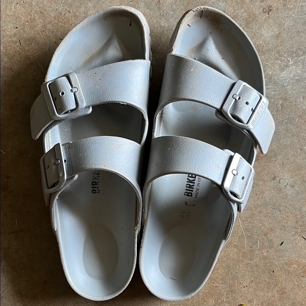Birkenstock Light Gray Sandal Slip ons - Picture 6 of 6